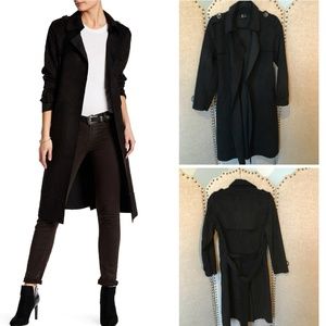 Love Token Faux Suede Trench Coat